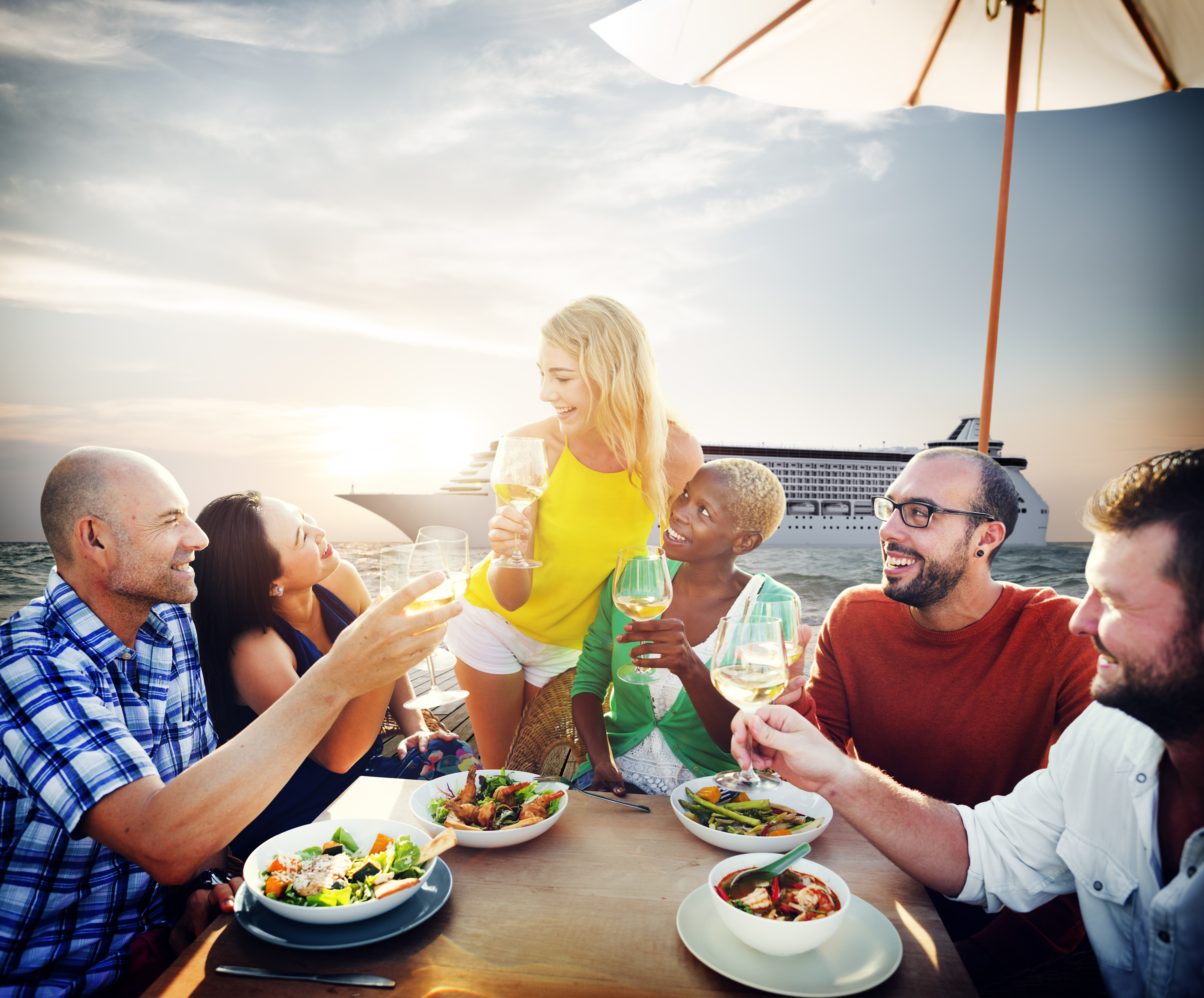 Friends Friendship Outdoor Dining Beach Cruise